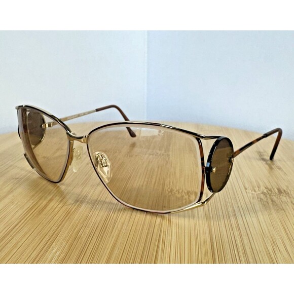 Vintage Yves Saint Laurent 6002 Y 106 Sunglasses Gold/Tortoise Italy FRAMES ONLY main image 8